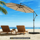 10 Feet Offset Hanging Umbrella with Base and Infinite Tilt by LJGDeals