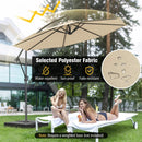 10 Feet Offset Hanging Umbrella with Base and Infinite Tilt by LJGDeals