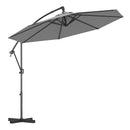 10 Feet Offset Hanging Umbrella with Base and Infinite Tilt-Beige by DirectDeals