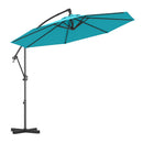 10 Feet Offset Hanging Umbrella with Base and Infinite Tilt-Beige by DirectDeals