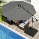 10 Feet Offset Hanging Umbrella with Base Patio Cantilever Umbrella with Tilt by LJGDeals