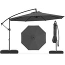 10 Feet Offset Hanging Umbrella with Base Patio Cantilever Umbrella with Tilt by LJGDeals