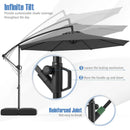 10 Feet Offset Hanging Umbrella with Base Patio Cantilever Umbrella with Tilt by LJGDeals