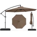 10 Feet Offset Hanging Umbrella with Base Patio Cantilever Umbrella with Tilt by LJGDeals