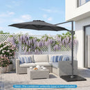 10 Feet Patio Cantilever Umbrella with Easy Tilt Adjustment by DirectDeals