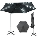 10 Feet Patio Cantilever Umbrella with Solar LED Lights by LJGDeals