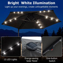 10 Feet Patio Cantilever Umbrella with Solar LED Lights by LJGDeals