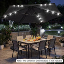 10 Feet Patio Cantilever Umbrella with Solar LED Lights by DirectDeals