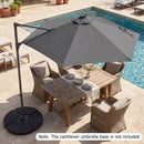 10 Feet Patio Cantilever Umbrella with Solar LED Lights by LJGDeals