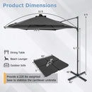 10 Feet Patio Cantilever Umbrella with Solar LED Lights by LJGDeals