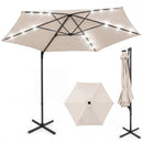 10 Feet Patio Cantilever Umbrella with Solar LED Lights by DirectDeals