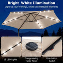 10 Feet Patio Cantilever Umbrella with Solar LED Lights by LJGDeals