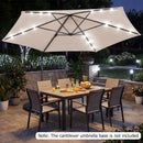 10 Feet Patio Cantilever Umbrella with Solar LED Lights by DirectDeals