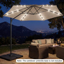 10 Feet Patio Cantilever Umbrella with Solar LED Lights by LJGDeals