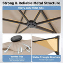 10 Feet Patio Cantilever Umbrella with Solar LED Lights by DirectDeals