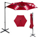10 Feet Patio Cantilever Umbrella with Solar LED Lights by LJGDeals