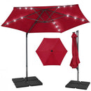 10 Feet Patio Cantilever Umbrella with Solar LED Lights by LJGDeals