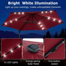10 Feet Patio Cantilever Umbrella with Solar LED Lights by LJGDeals