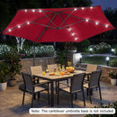 10 Feet Patio Cantilever Umbrella with Solar LED Lights by DirectDeals