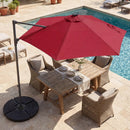 10 Feet Patio Cantilever Umbrella with Solar LED Lights by LJGDeals
