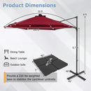 10 Feet Patio Cantilever Umbrella with Solar LED Lights by LJGDeals