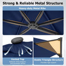 10 Feet Patio Cantilever Umbrella with Solar LED Lights by DirectDeals
