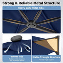 10 Feet Patio Cantilever Umbrella with Solar LED Lights by LJGDeals