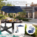 10 Feet Patio Cantilever Umbrella with Solar LED Lights by LJGDeals