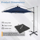 10 Feet Patio Cantilever Umbrella with Solar LED Lights by DirectDeals