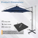 10 Feet Patio Cantilever Umbrella with Solar LED Lights by LJGDeals
