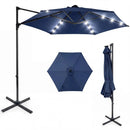 10 Feet Patio Cantilever Umbrella with Solar LED Lights by LJGDeals