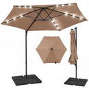 10 Feet Patio Cantilever Umbrella with Solar LED Lights by LJGDeals