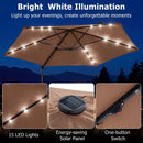 10 Feet Patio Cantilever Umbrella with Solar LED Lights by LJGDeals