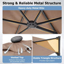 10 Feet Patio Cantilever Umbrella with Solar LED Lights by DirectDeals