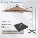 10 Feet Patio Cantilever Umbrella with Solar LED Lights by LJGDeals