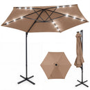 10 Feet Patio Cantilever Umbrella with Solar LED Lights by DirectDeals