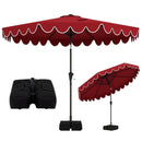 10 Feet Patio Umbrella with Weighted Base and Sandbags by LJGDeals