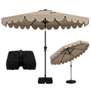 10 Feet Patio Umbrella with Weighted Base and Sandbags by LJGDeals
