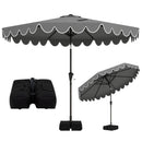 10 Feet Patio Umbrella with Weighted Base and Sandbags by LJGDeals
