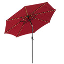 10 Feet Patio Umbrella with 112 Solar Lights and Crank Handle-Beige by DirectDeals