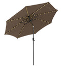 10 Feet Patio Umbrella with 112 Solar Lights and Crank Handle-Beige by DirectDeals
