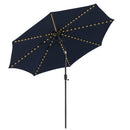 10 Feet Patio Umbrella with 112 Solar Lights and Crank Handle-Beige by DirectDeals
