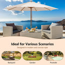 10 Feet Patio Umbrella with 8 Wooden Ribs and 3 Adjustable Heights by LJGDeals