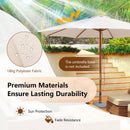10 Feet Patio Umbrella with 8 Wooden Ribs and 3 Adjustable Heights by LJGDeals
