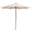 10 Feet Patio Umbrella with 8 Wooden Ribs and 3 Adjustable Heights by LJGDeals