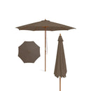 10 Feet Patio Umbrella with 8 Wooden Ribs and 3 Adjustable Heights by LJGDeals