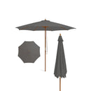 10 Feet Patio Umbrella with 8 Wooden Ribs and 3 Adjustable Heights by LJGDeals