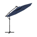 10 Feet Solar Offset Hanging Umbrella with 40 Lamp Beads and Solar Panel-Gray by DirectDeals