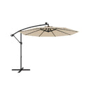 10 Feet Solar Offset Hanging Umbrella with 40 Lamp Beads and Solar Panel-Gray by DirectDeals