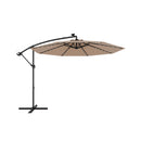 10 Feet Solar Offset Hanging Umbrella with 40 Lamp Beads and Solar Panel-Gray by DirectDeals